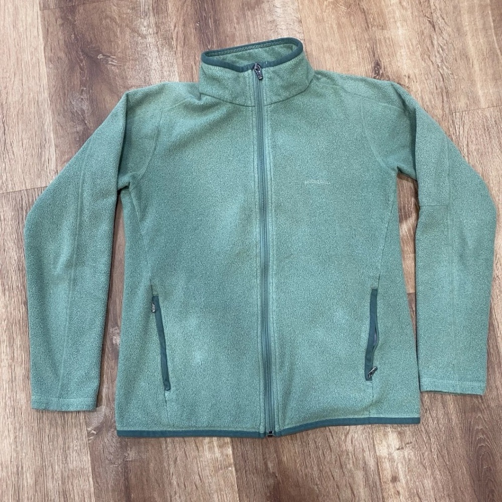 Patagonia Aravis Fleece Jacket Womens Small Full Zip Mock Nech Olive Green
